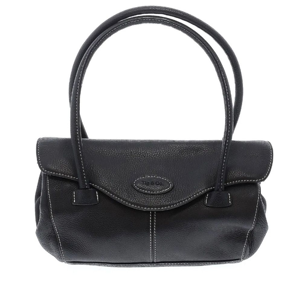 NWOT TIG & CO. BLACK LEATHER SATCHEL